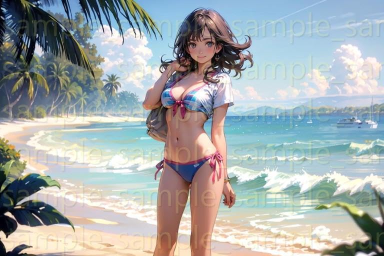 Amazon.co.jp: A4ポスター AI美女 美少女 水着 かわいい グラビア